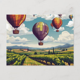 Napa Hot Air Ballon Kunstreise Postkarte