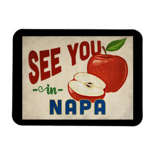 Napa Kalifornien Apfel - Vintage Reise Magnet