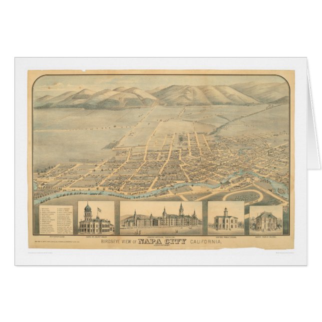 Napa, panoramische Karte CA (0684A) (Vorderseite (Horizontal))