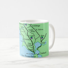 Napa Sonoma Wine Landkarte Tasse