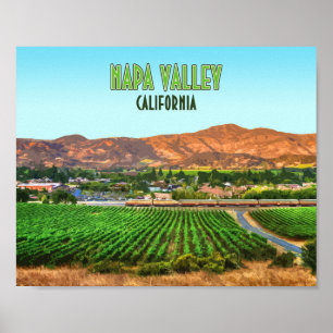 Napa Tal California Weinberg Vintag Poster