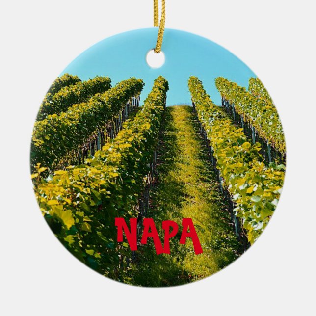 Napa Tal Landschaftliche Weihnachtsfeier Keramikornament (Vorne)