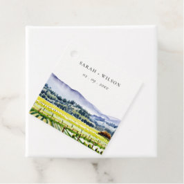 Napa Tal Wasserfarbener Weinberg Landschaft Hochze Geschenkanhänger