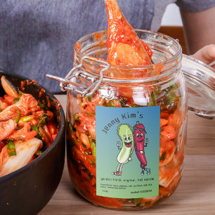 Napa und Pepper Pals Funny Cartoon Kimchi Lebensmitteletikett