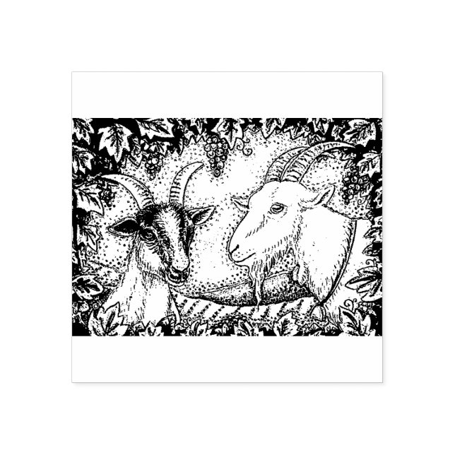NAPA VALLEY ALPINE KID & BILLY GOAT, GRAPE ARBOR GUMMISTEMPEL (Prägung)