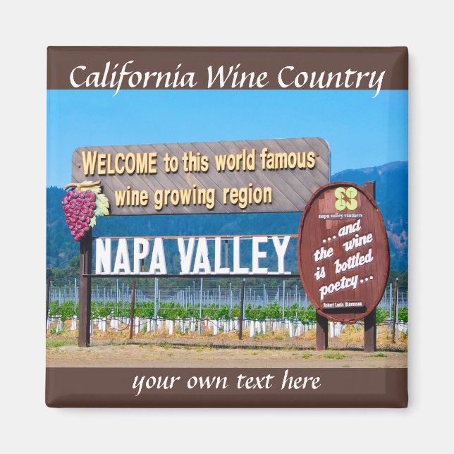 Napa Valley California Weinland Magnet (Vorne)