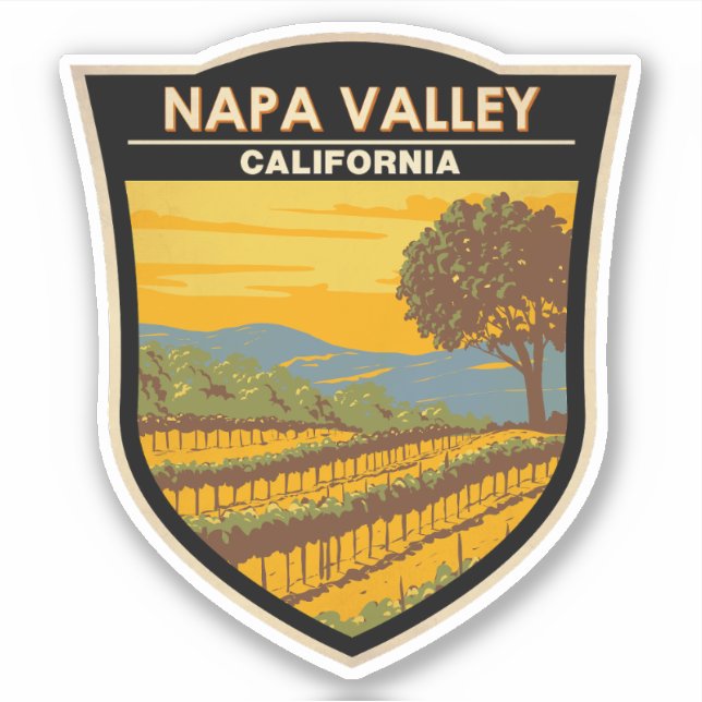 Napa Valley Kalifornien Reisen Vintag Aufkleber (Vorderseite)