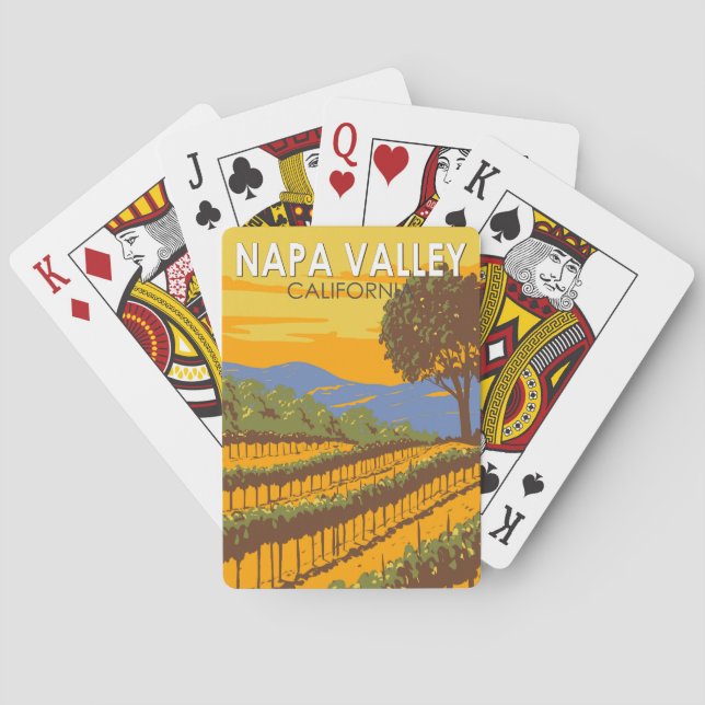 Napa Valley Kalifornien Reisen Vintag Spielkarten (Rückseite)