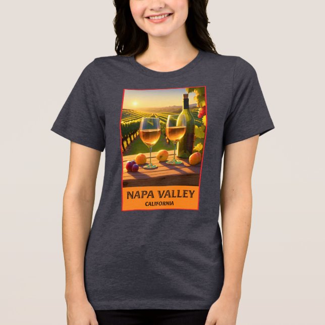 Napa Valley Kalifornien Tri-Blend Shirt (Vorderseite)