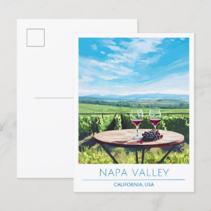Napa Valley Kalifornien USA Kunst Vintage Reise Postkarte