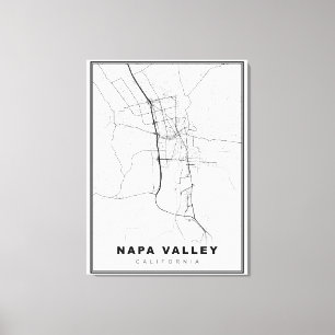 Napa-Valley-Karte Leinwanddruck
