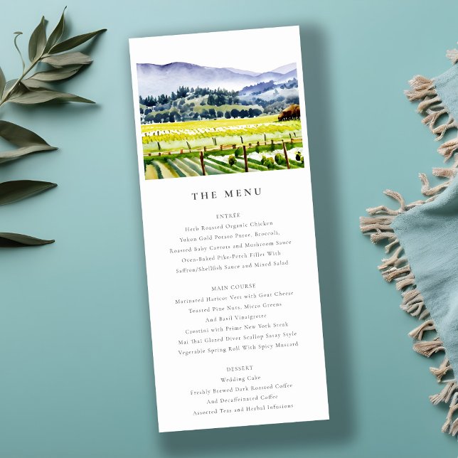 Napa Valley Landschaft Landschaft Hochzeitsmenü Ka Einladung (Von Creator hochgeladen)