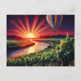 Napa Valley Travel Hot Air Ballon Sunrise Postkarte