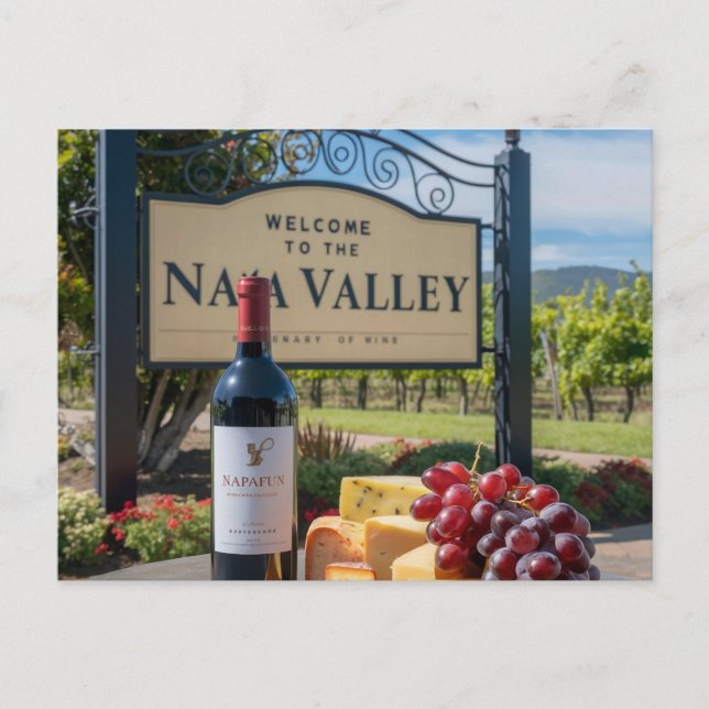 Napa Valley Travel Mail NapaFun Weintrauben Postkarte (Vorderseite)