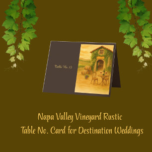 Napa Valley Vineyard Rustikale Weinkellerei Tischn Dankeskarte