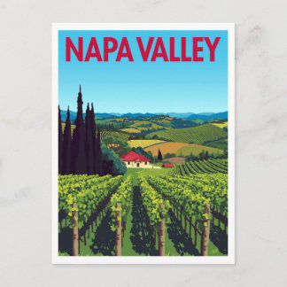Napa Valley Weinberge Retro-Reise Postkarte