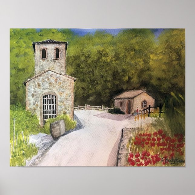 NAPA VALLEY WINERY WATERCOLOR POSTER (Vorne)