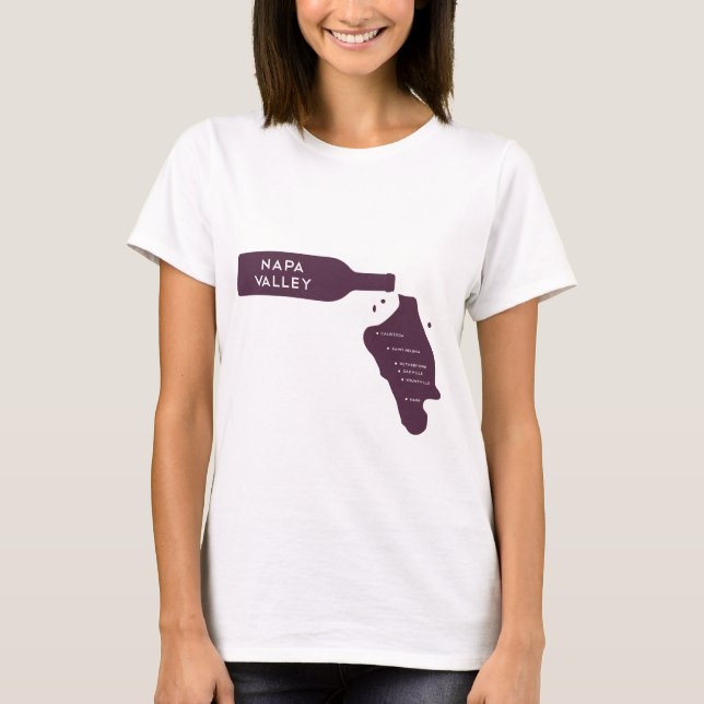 Napa- Valleystadt-Wein-Flaschen-Fleck-Logo T-Shirt (Vorderseite)