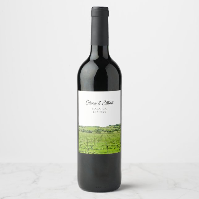 Napa Wedding Favoriser Étiquette de vin personnali (Devant)