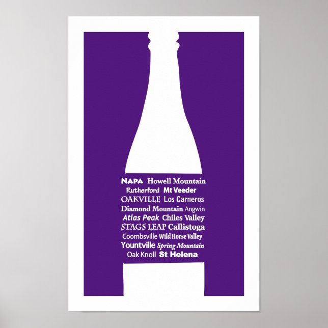 Napa Wine Lila Print Poster (Vorne)