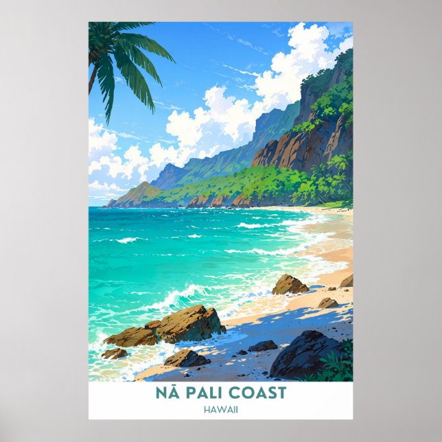 Nāpali Coast, Staat Wilderness Park, Hawaii Poster (Vorne)