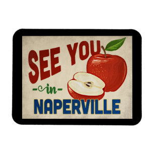 Naperville Illinois Apfel - Vintage Reise Magnet