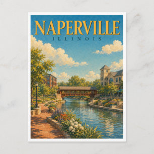 Naperville Illinois Riverwalk GeoSaga Postkarte