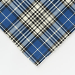 Napier Clan Royal Blue, Black and White Tartan Fleecedecke