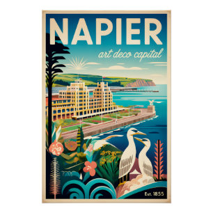Napier Neuseeland Retro-Reiseposter-Kunst Poster