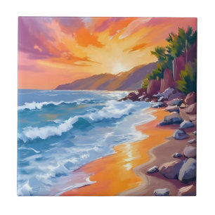 Napili Bay Sonnenuntergang Maui Hawaii Malerei Kun Fliese