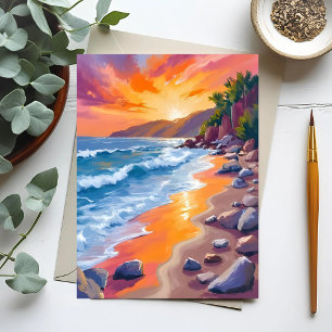 Napili Bay Sonnenuntergang Maui Hawaii Malerei Postkarte