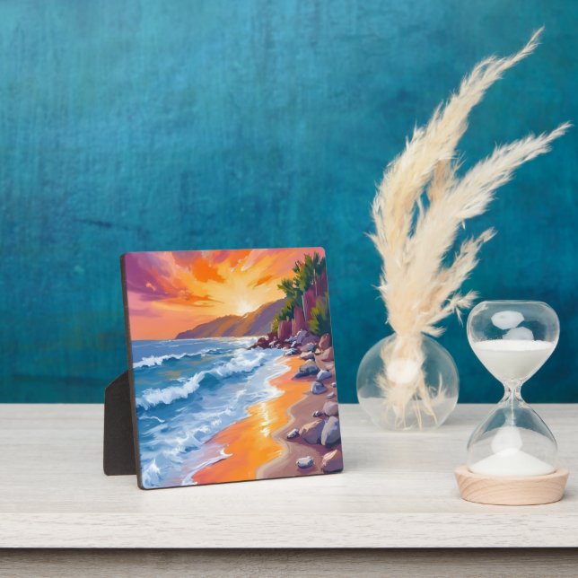 Napili Bay Sunset Maui Hawaii Malerei Art Fotoplatte (InSitu)