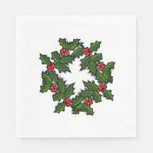 Napkin - Kranz der Heiligen Blätter und Berries