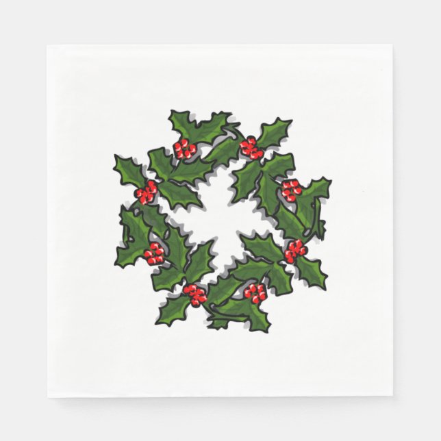 Napkin - Kranz der Heiligen Blätter und Berries Serviette (Vorderseite)