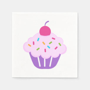 Napkin/Lila Cupcake Serviette