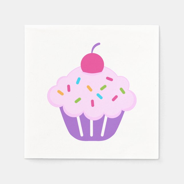 Napkin/Lila Cupcake Serviette (Vorderseite)