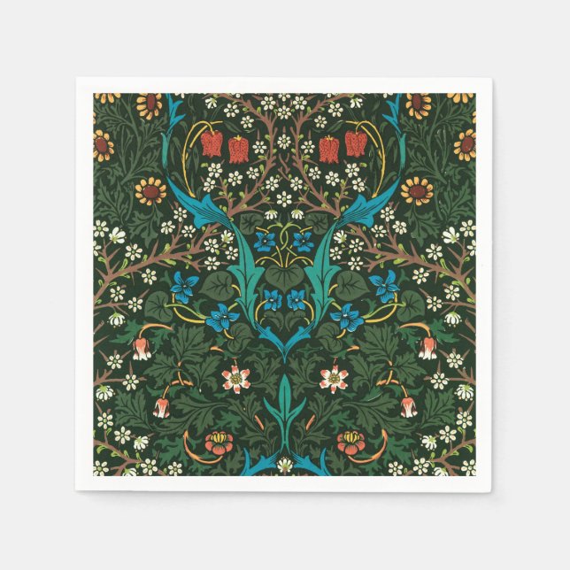 NAPKIN MIT WILLIAM MORRIS "TULIPS" DESIGN SERVIETTE (Vorderseite)