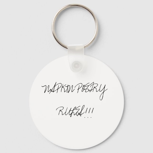 "NAPKIN POETRY REGELN!!!" Schlüsselanhänger (Vorderseite)