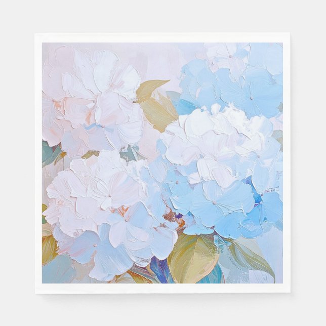 Napkins Blue Hydrangeas, Garden Blume, Party Serviette (Vorderseite)