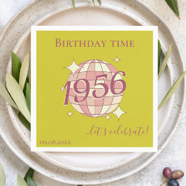 Napkins born in 1956 70th birthday table decor serviette