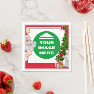 Napkins Christmas - Personalisiert - Bild hinzufüg Serviette
