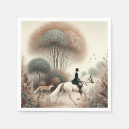 Napkins Equestrian Elusive Fox Hunt Serviette