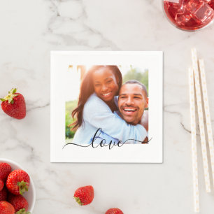 Napkins Foto Template Liebe Weiß Serviette