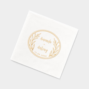 Napkins im Retro-Blumenstil gestempelt. Servietten Mit Folie