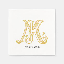 Napkins KM Monogramm oder MK Monogramm Serviette