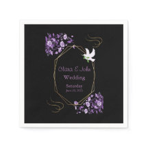 Napkins, lila & Black Wedding