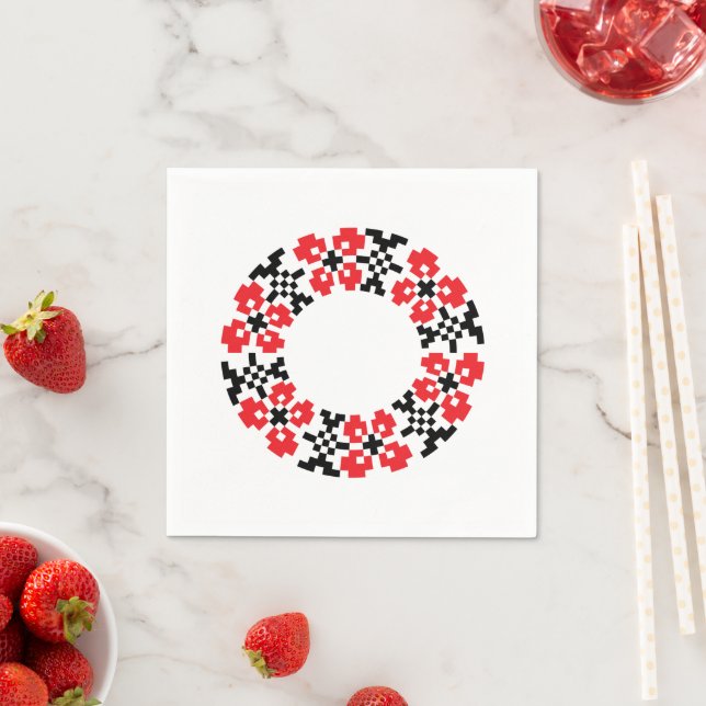 Napkins mit ukrainischem Design Serviette (Beispiel)