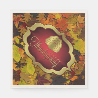 Napkins - Papier - Autumnal glückliches Erntedankf Serviette
