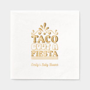Napkins Taco Bout a Fiesta Baby shower Gold