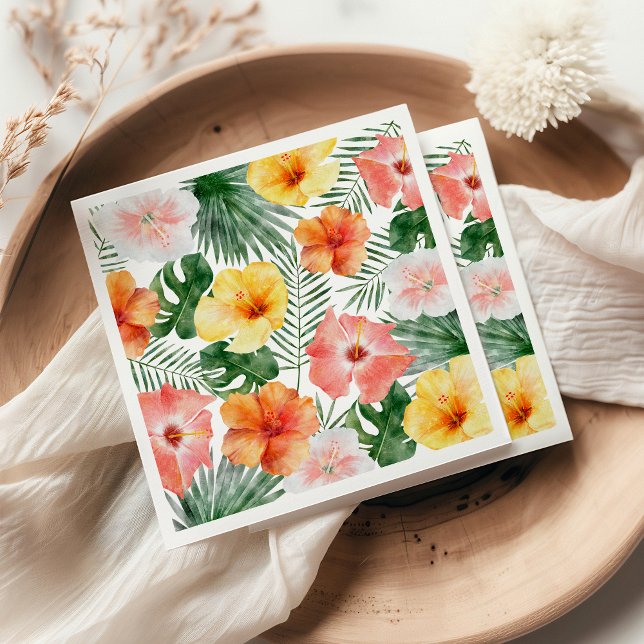 Napkins Tropical Hawaiian Birthday Party Serviette (Von Creator hochgeladen)